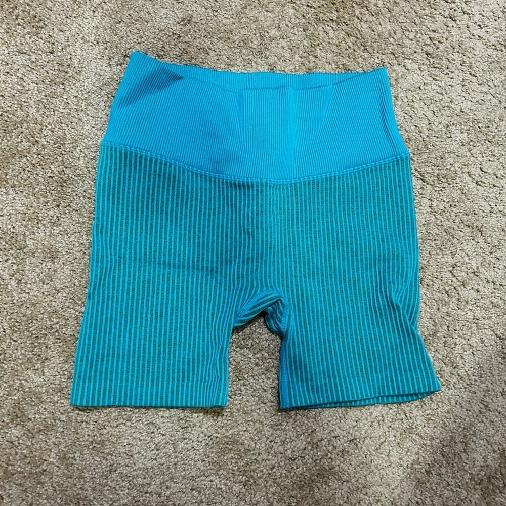 JoyLab Turquoise Ribbed High-Rise Athletic Workout Shorts Sz S | Activewear NWOT